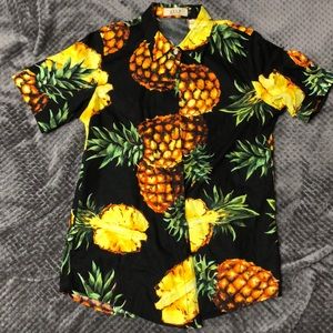 Pineapple Print Ladies Hawaiian Shirt